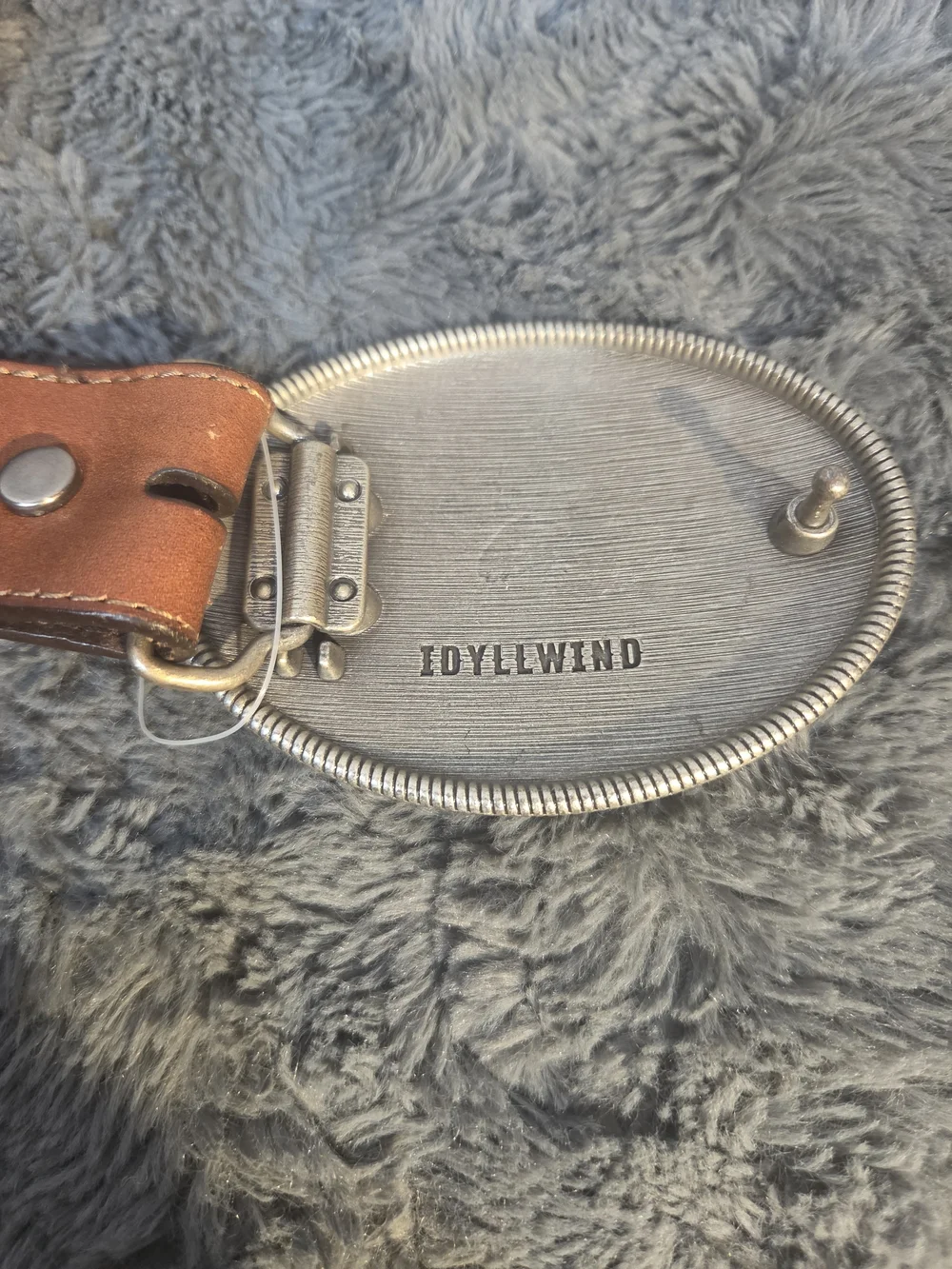 Idyllwind Brown Leather Belt with Turquoise Stone Silver-Tone Buckle